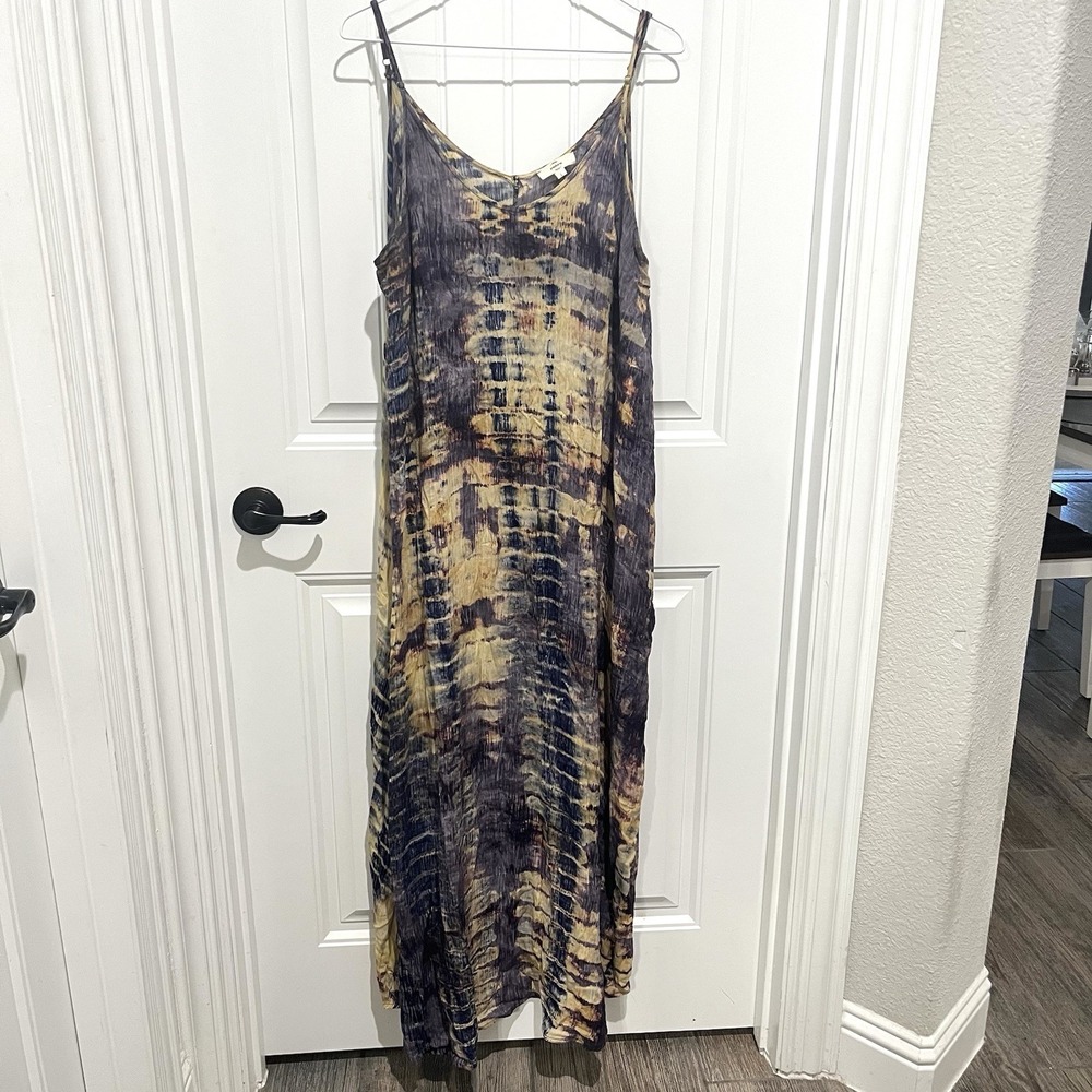 Maxi Tie Dye Dress Womens Large Sleeveless Hippie Coastal‎ Beachy Cottage Core